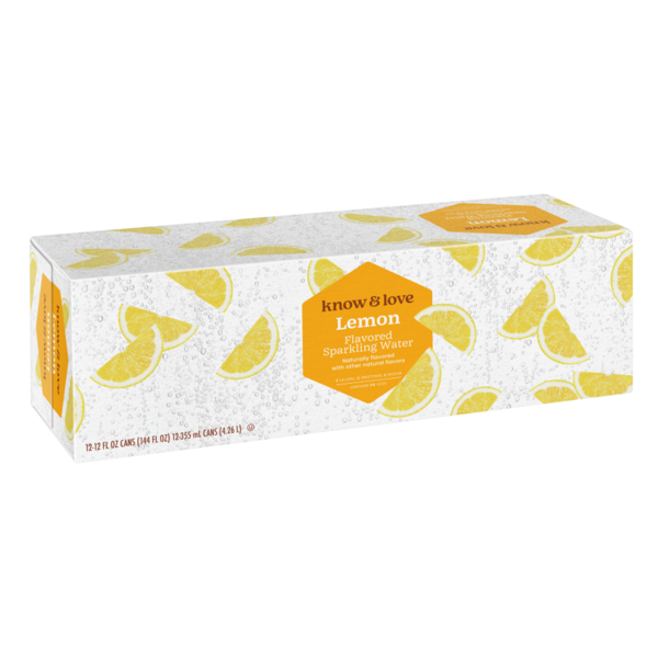 know &amp; love Lemon Flavored Sparkling Water (12 fl oz)