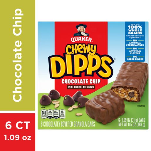 Quaker Granola Bars, Chocolate Chip, Chewy (7 400 oz)