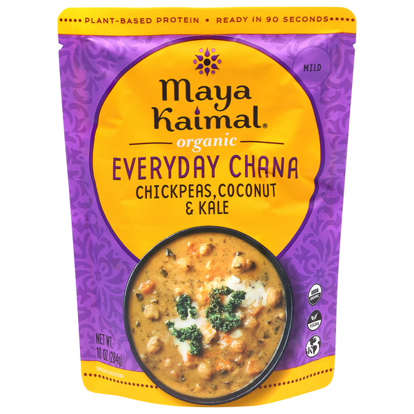 Maya Kaimal Organic Mild Chickpeas, Coconut &amp; Kale Everyday Chana (2 5 oz)