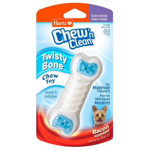 Hartz Chew 'n Clean Twisty Bone Bacon Scented Dog Toy (1 ct)