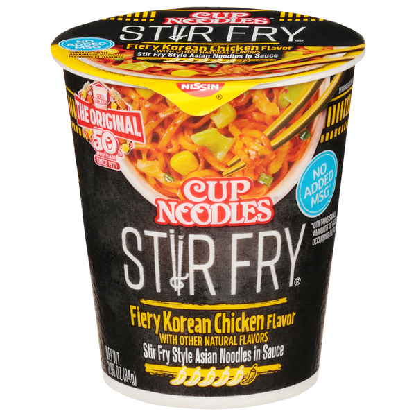 Nissin Asian Noodles in Sauce, Fiery Korean Chicken Flavor, Stir Fry (3 oz)