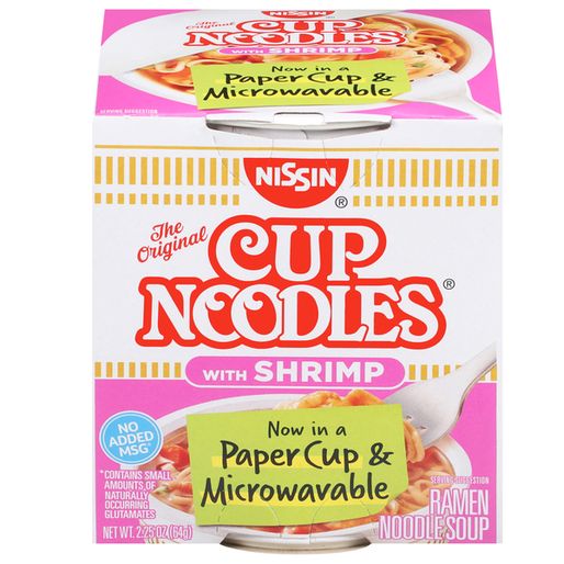 Nissin Cup Noodles Ramen Noodle Soup with Shrimp (2 25 oz)