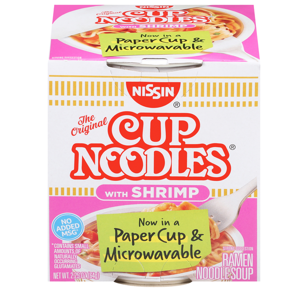 Nissin Cup Noodles Ramen Noodle Soup with Shrimp (2 25 oz)