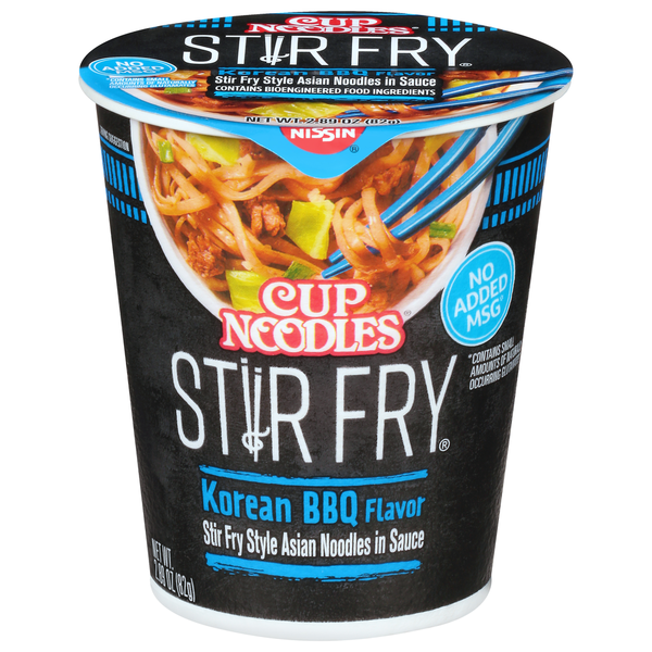 Nissin Cup Noodles Stir Fry Korean BBQ Flavor Asian Noodles in Sauce (0 75 oz)