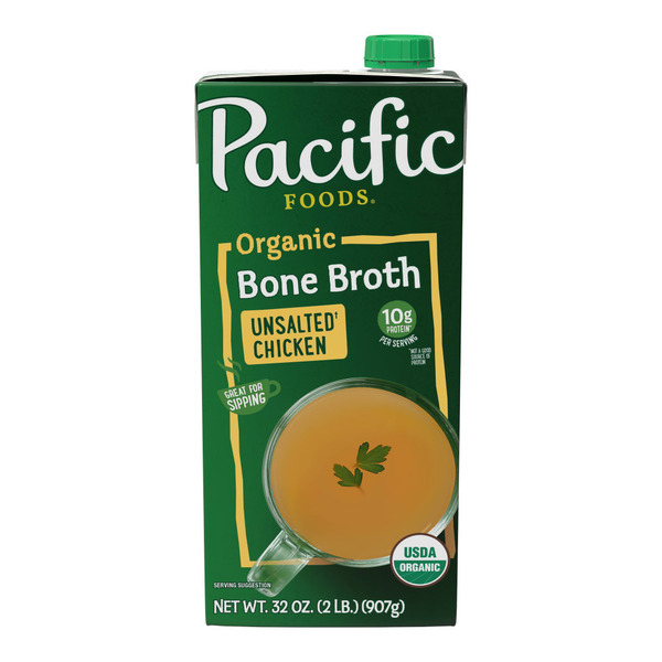 Pacific Foods Organic Unsalted Chicken Bone Broth (32 oz)