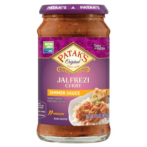Patak's Jalfrezi Curry Indian Simmer Sauce, Medium (15 oz)