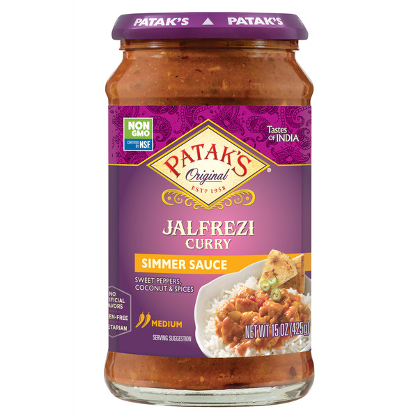 Patak's Jalfrezi Curry Indian Simmer Sauce, Medium (15 oz)