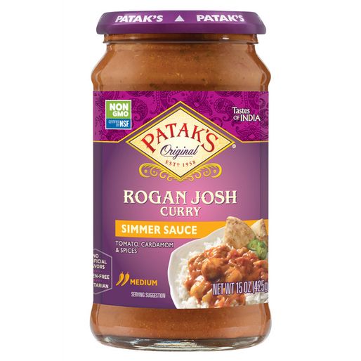 Patak's Rogan Josh Curry Indian Simmer Sauce, Medium (15 oz)