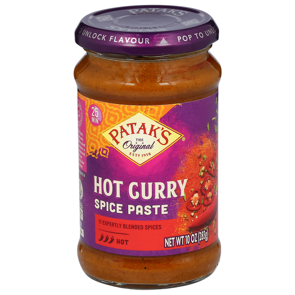 Patak's Spice Paste, Hot Curry, Hot (10 oz)