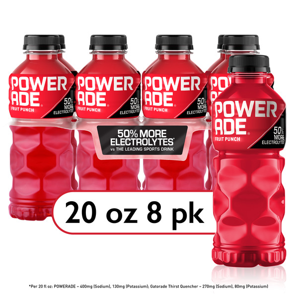 POWERADE Zero Fruit Punch Zero Sugar Sports Drink Bottles (20 fl oz)