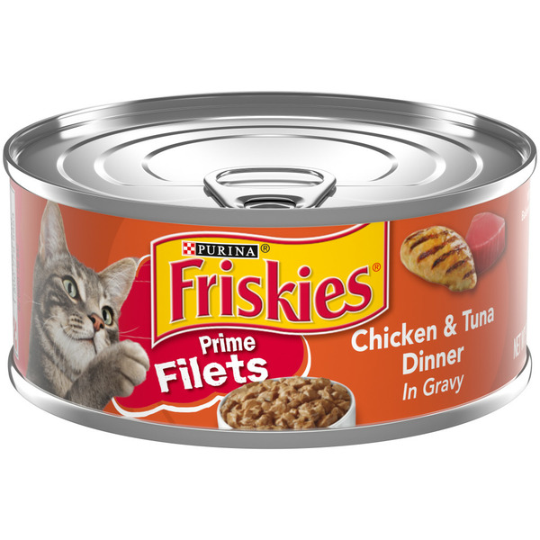 Purina Friskies Gravy Wet Cat Food, Prime Filets Chicken &amp; Tuna Dinner in Gravy (5 5 oz)