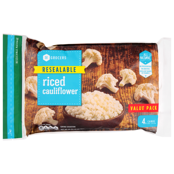 SE GROCERS Riced Cauliflower, Resealable, Value Pack (32 oz)