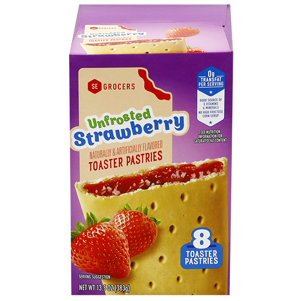 SE Grocers Unfrosted Strawberry Toaster Pastries