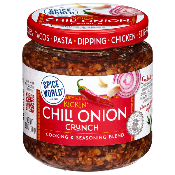 Spice World Cooking &amp; Seasoning Blend, Kickin' Chili Onion Crunch (1 25 oz)