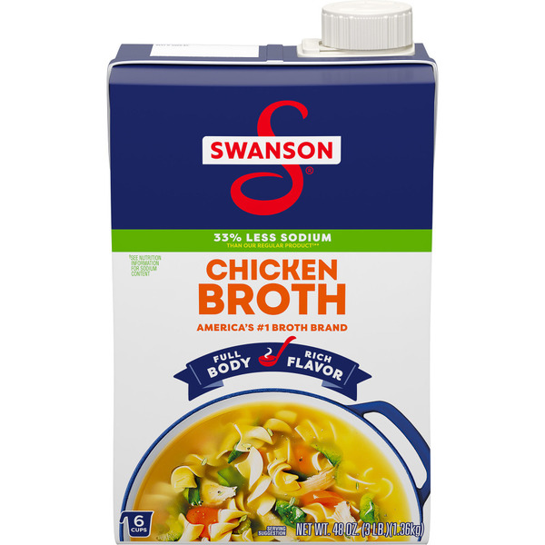 Swanson's Natural Goodness 33% Less Sodium Chicken Broth (48 oz)