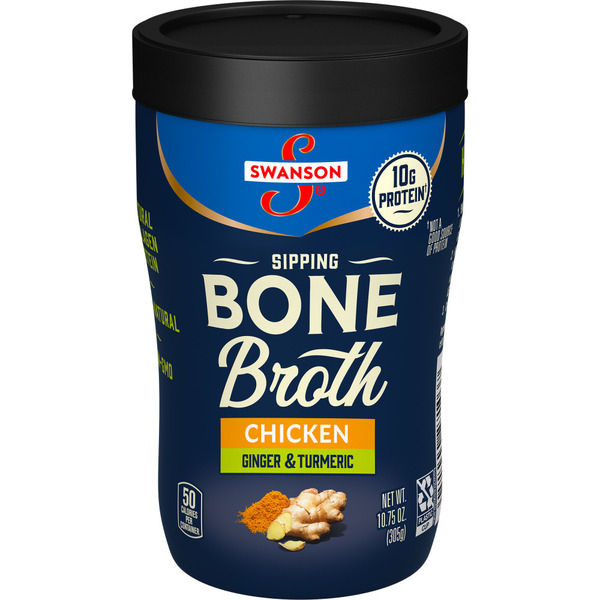 Swanson's Sipping Chicken Bone Broth With Ginger and Turmeric (18 oz)