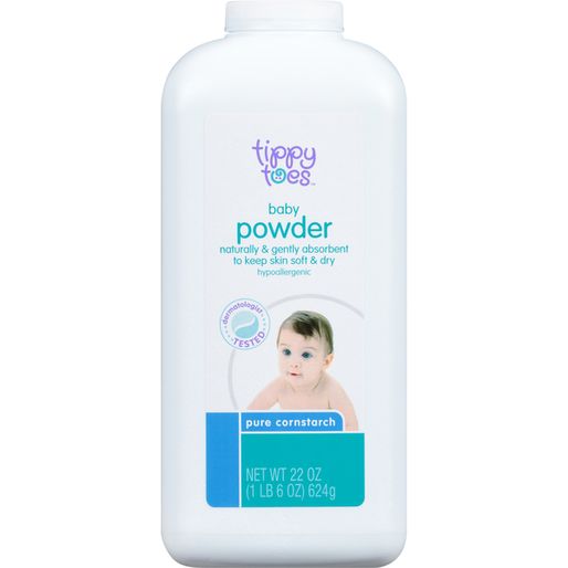 Tippy Toes Baby Powder, Pure Cornstarch (22 oz)