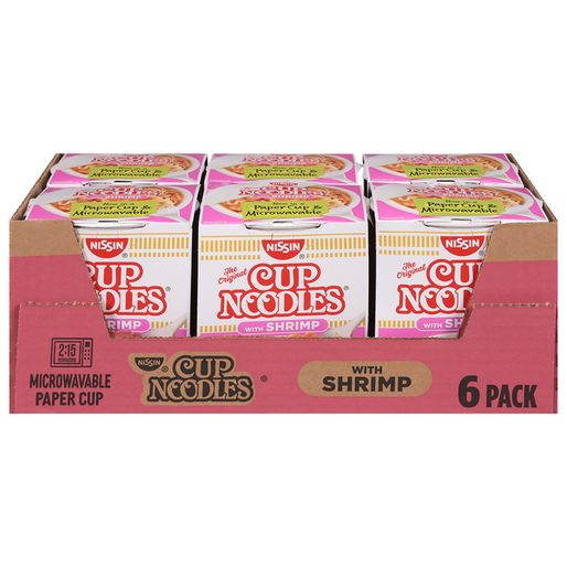 Nissin Noodle Soup, with Shrimp, Ramen, 6 Pack (3 28 oz)