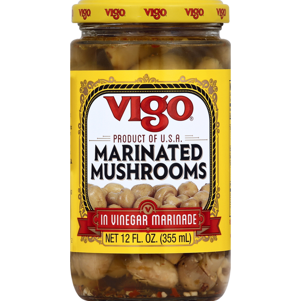 Vigo Mushrooms, Marinated, in Vinegar Marinade (0 5 oz)