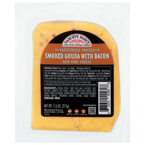 Yancey's Fancy New York Smoked Gouda with Bacon Cheese (7 6 oz)