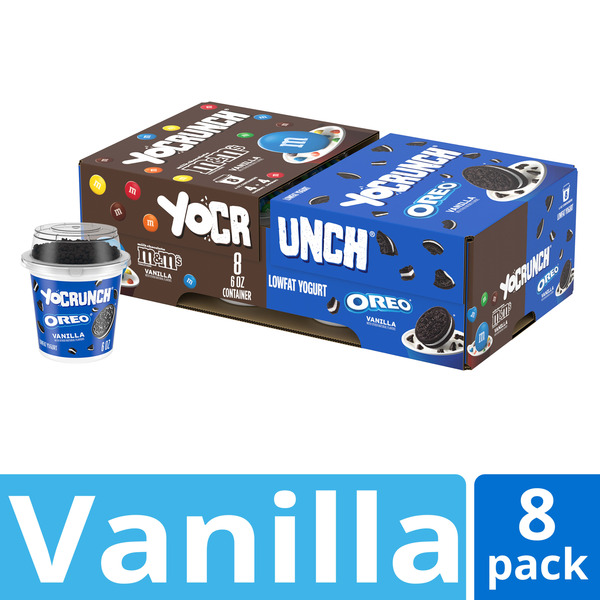 YoCrunch Low Fat Vanilla Yogurt with OREO(R) Cookie Pieces, 4 oz, 4 Pack (56 oz)