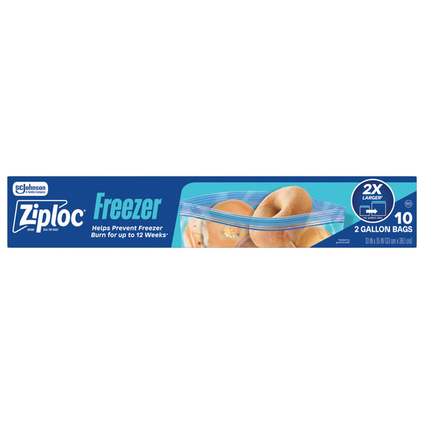 Ziploc Double Zipper Freezer Bags (10 ct)
