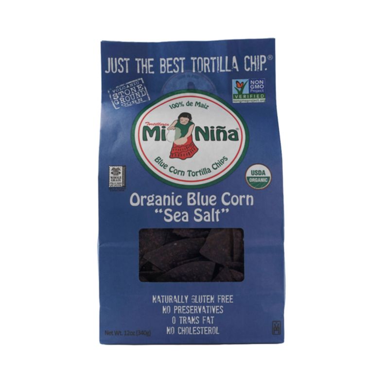 Mi Nina Tortilla chip Organic Blue Corn Sea Salt