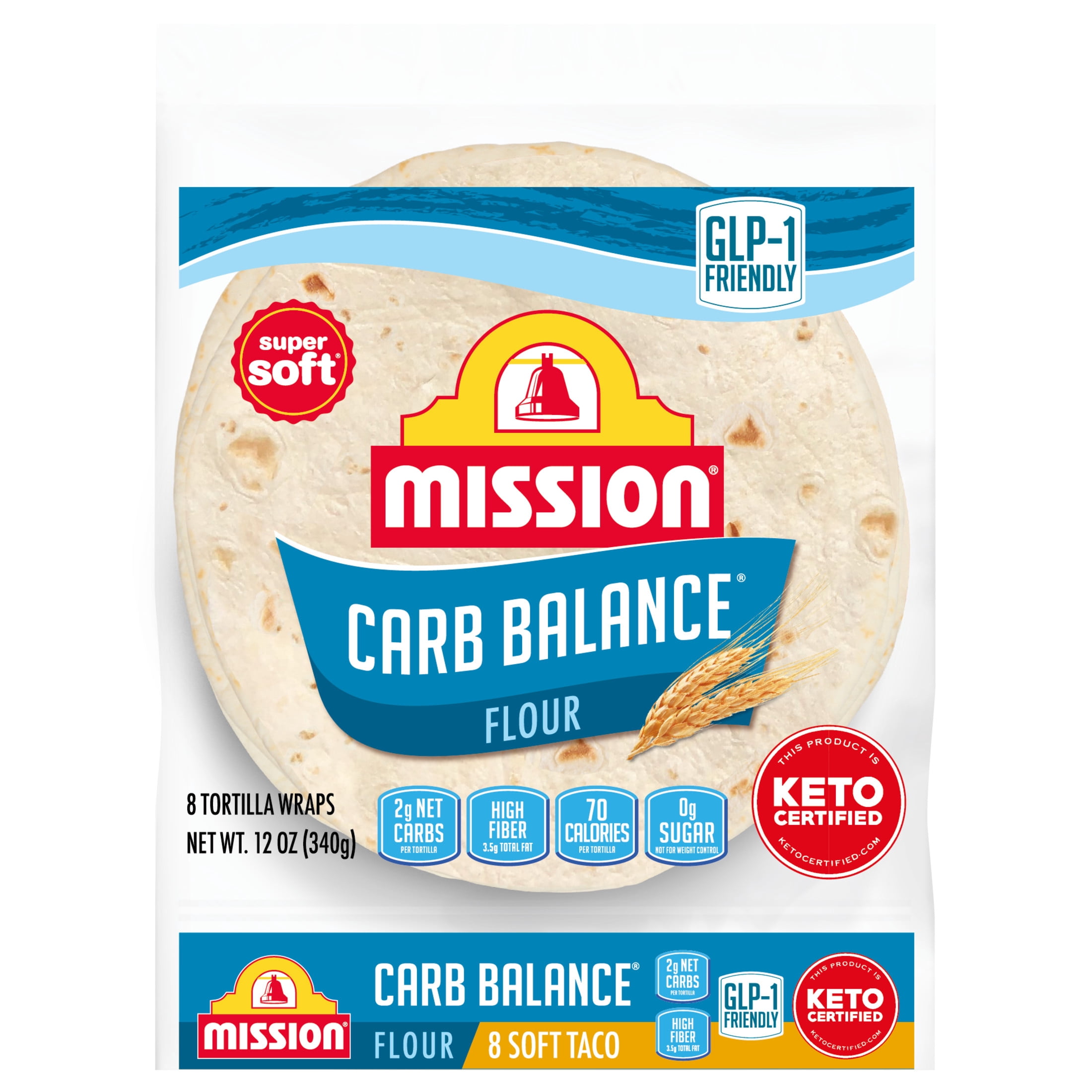 Mission Carb Balance Flour Tortillas, Soft Taco Size, 8 Count