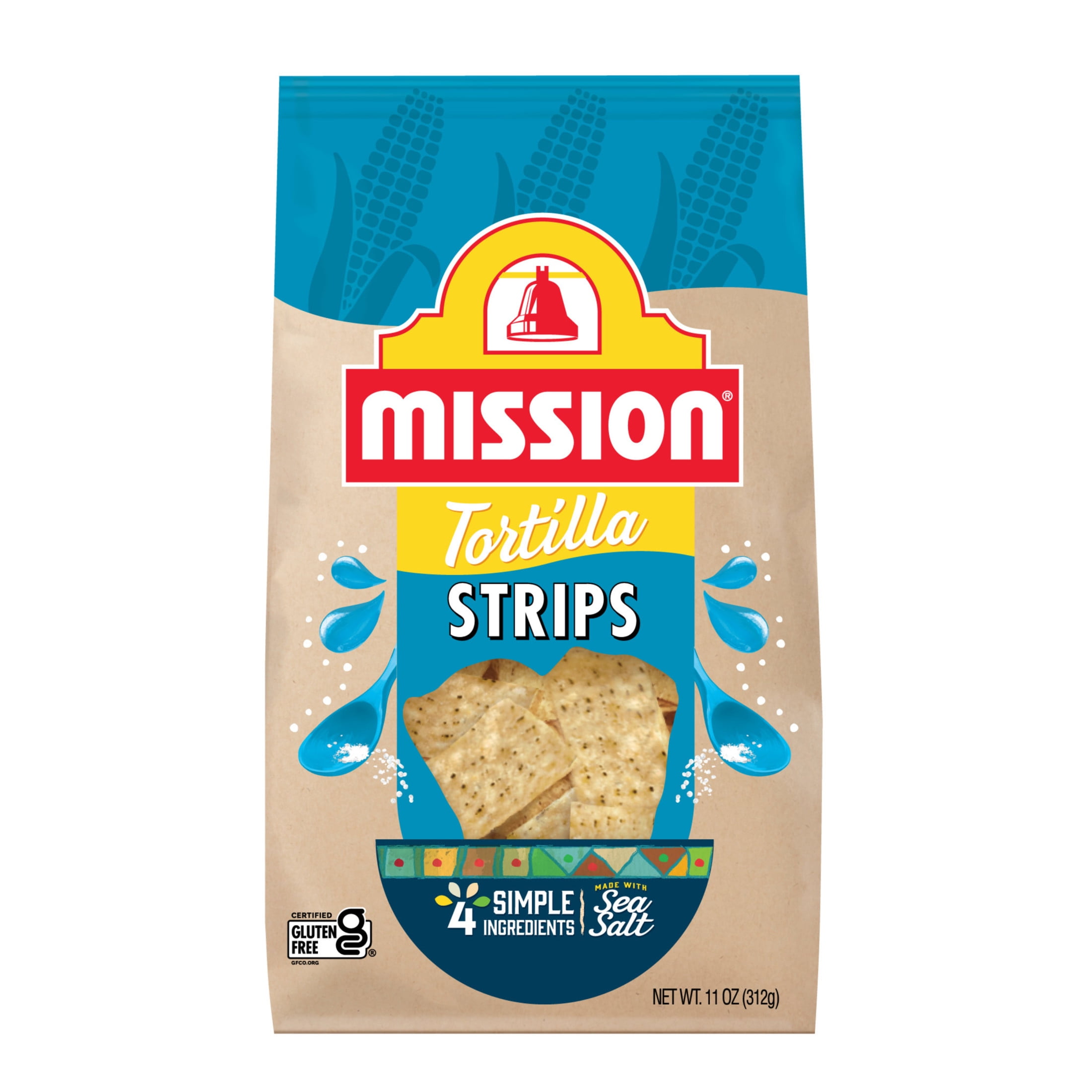 Mission Strips White Corn Tortilla Chips, 11 Ounce Bag