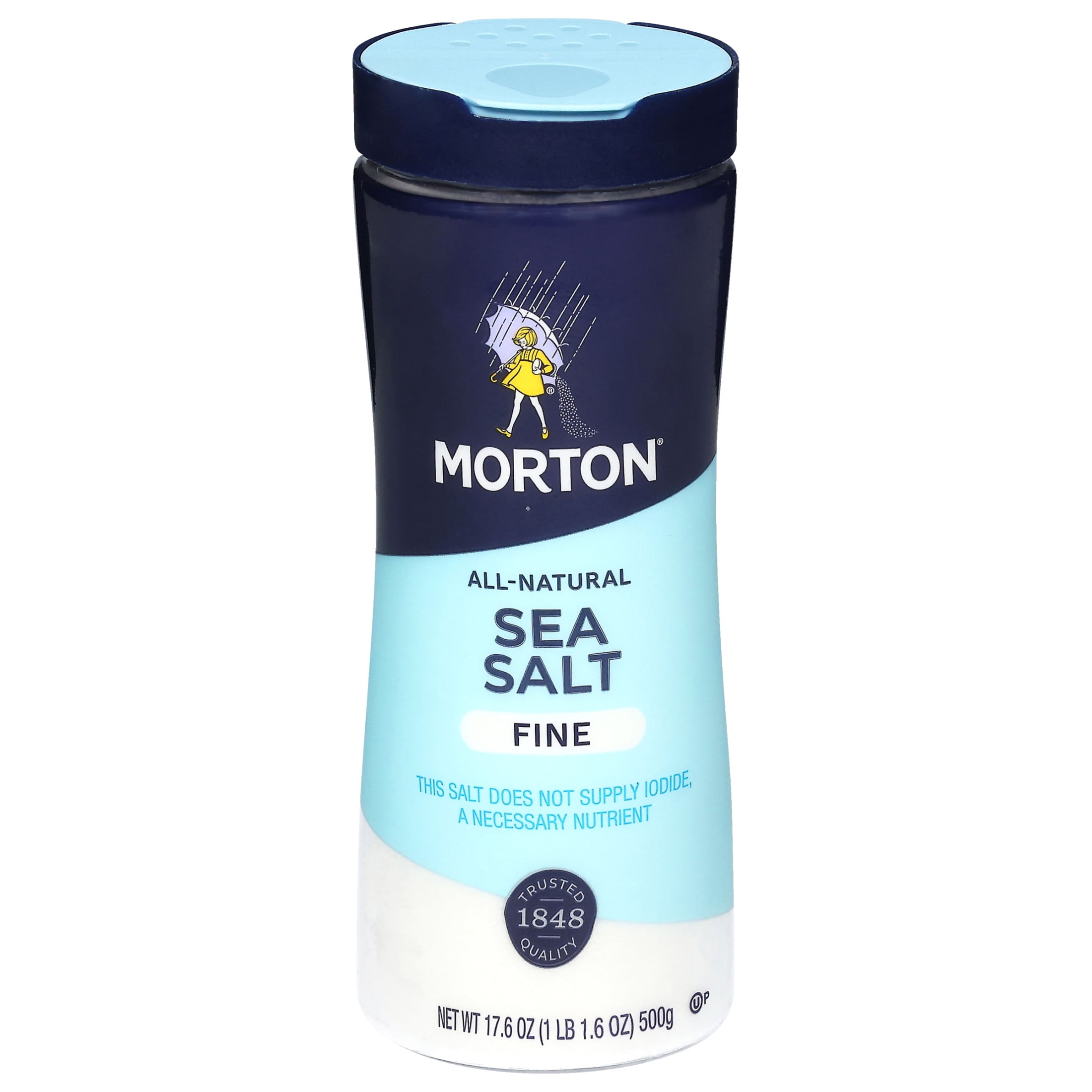 Morton All-Natural Fine Sea Salt, 17.6 oz