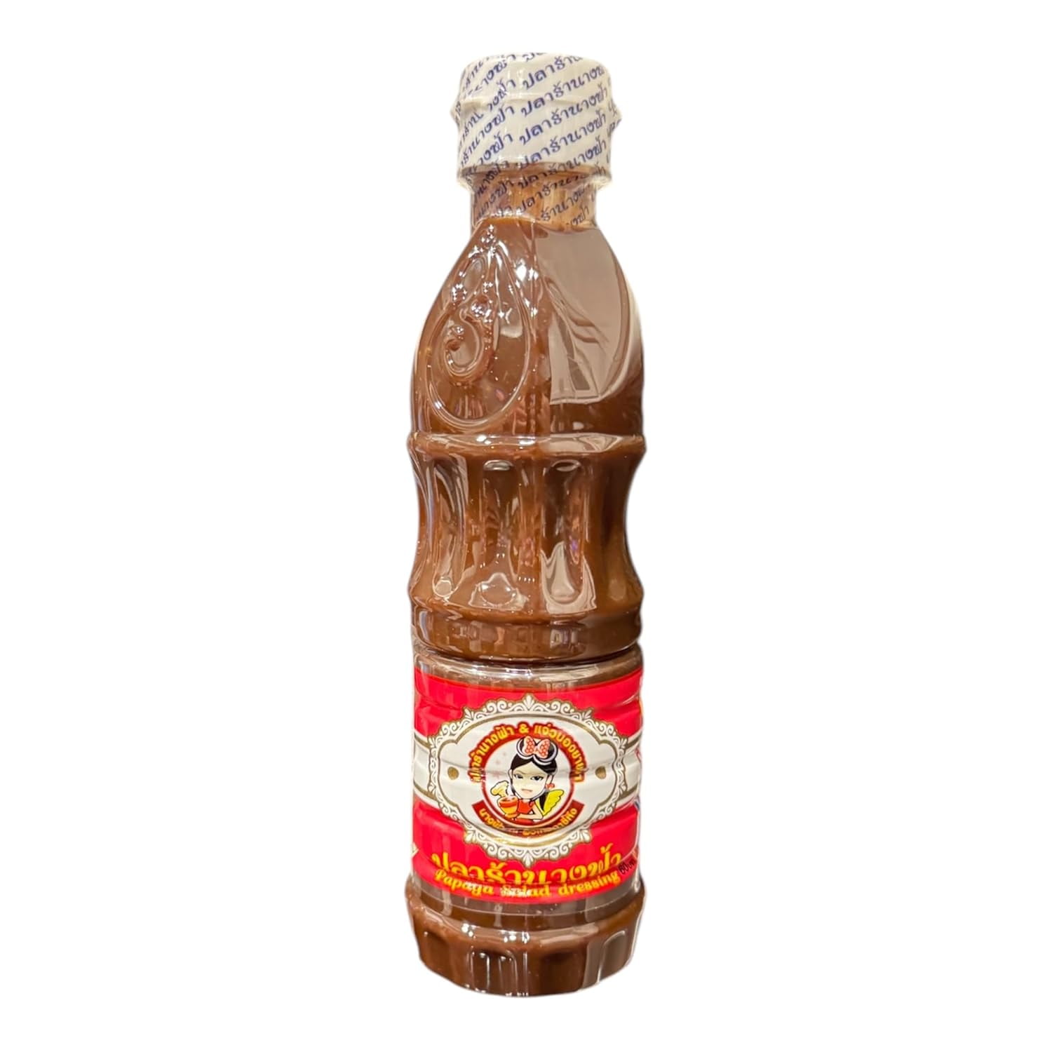 Nang Fah Fermented Fish Sauce Authentic Thai Pla Ra for Papaya Salad, Som Tam, Curries & More Concentrated Flavor Enhancer, Traditional Thai & Lao Cooking Condiment (White Lid) 400ml Bottle (1)