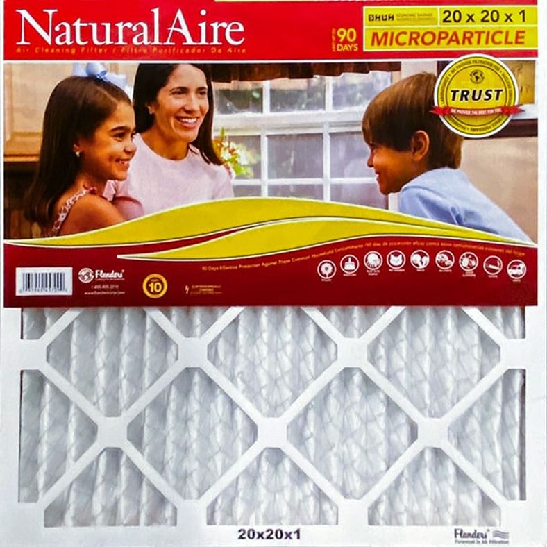 NaturalAire Air Cleaning Filters, Microparticle, 20 x 20 x 1