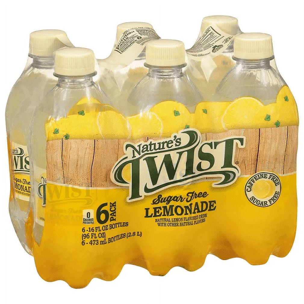 Nature's Twist Sugar Free Lemonade 16 oz 6-Bottle Pack - Refreshing Flavor & Smooth Texture