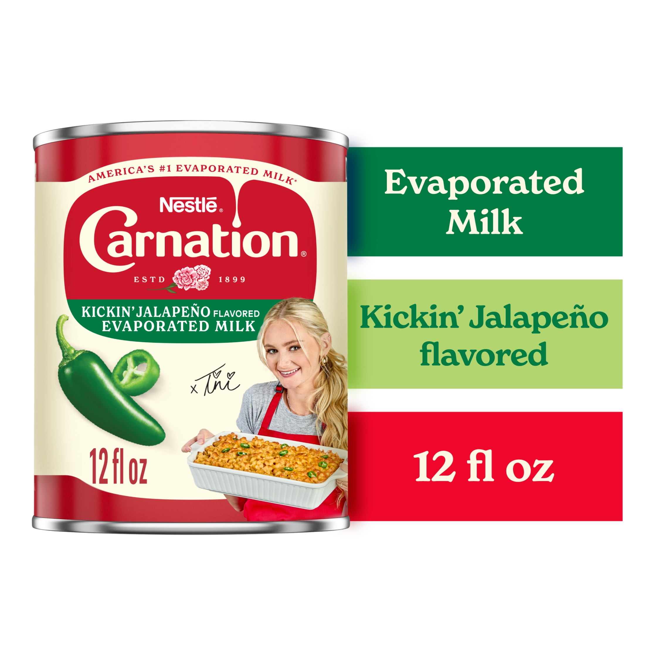 Nestle Carnation Kickin' Jalapeno Flavored Evaporated Milk for Macaroni and Cheese, Shelf Stable Milk, 12 oz