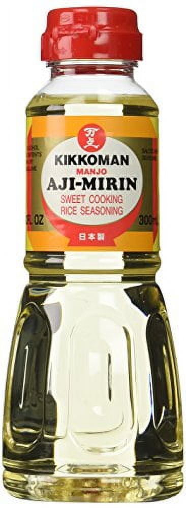 NineChef Bundle - Kikkoman Aji-mirin 10-Ounce Bottle (Pack of 4) + 1 NineChef Brand Long Handle Spoon