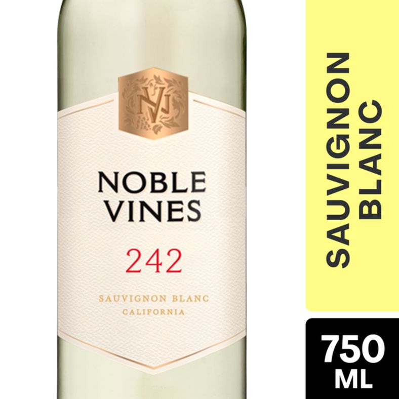 Noble Vines 242 Sauvignon Blanc White Wine, California, 750mL Glass Bottle, 14.5% ABV