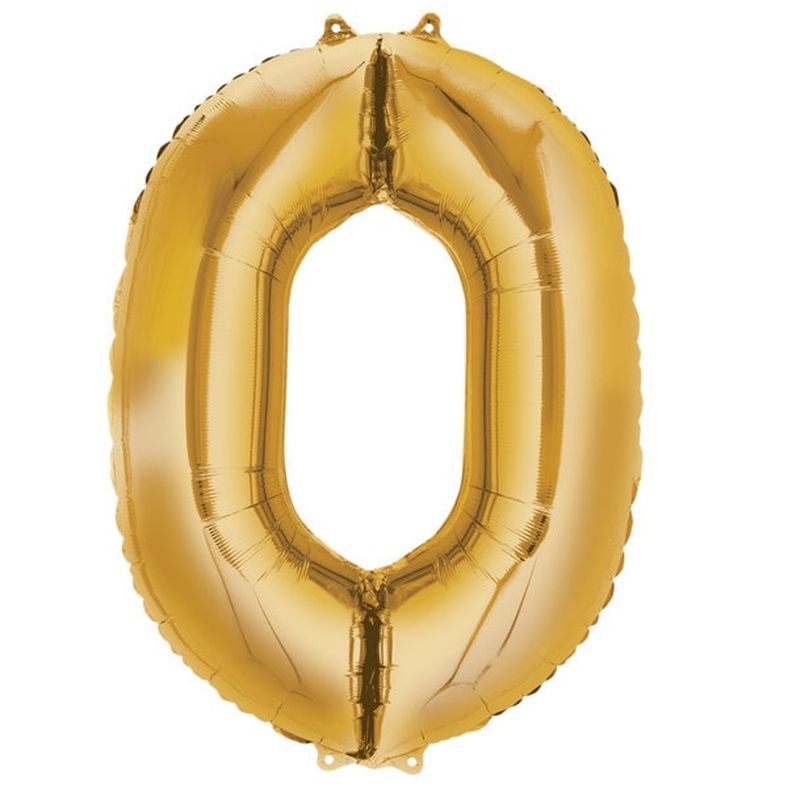 Number 0 Gold Balloon