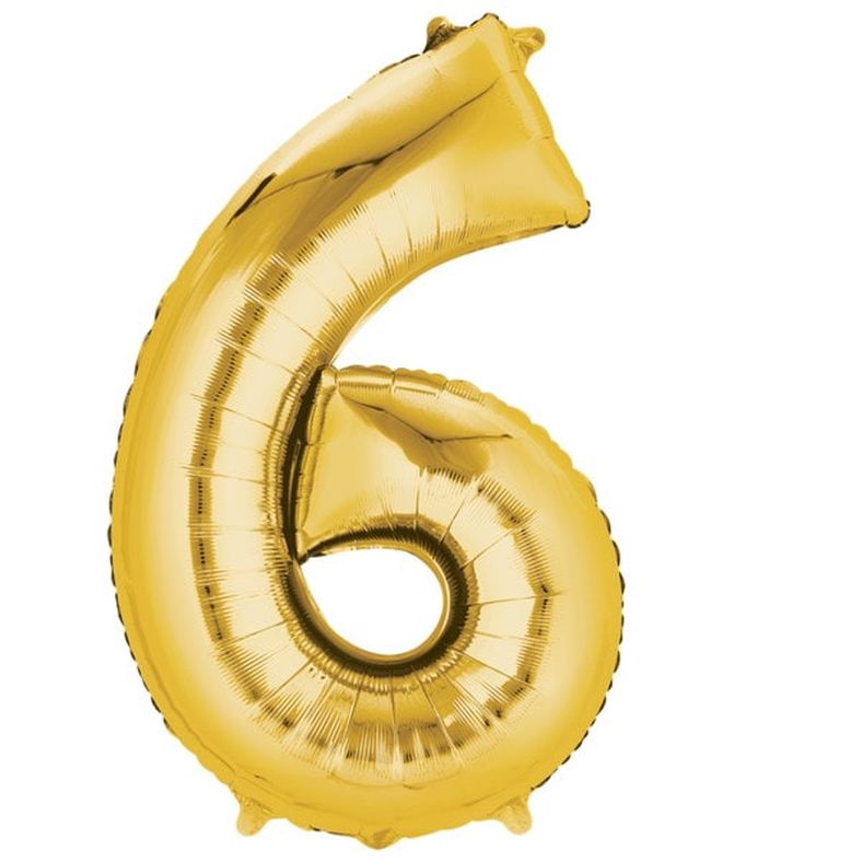 Number 6 Gold Balloon