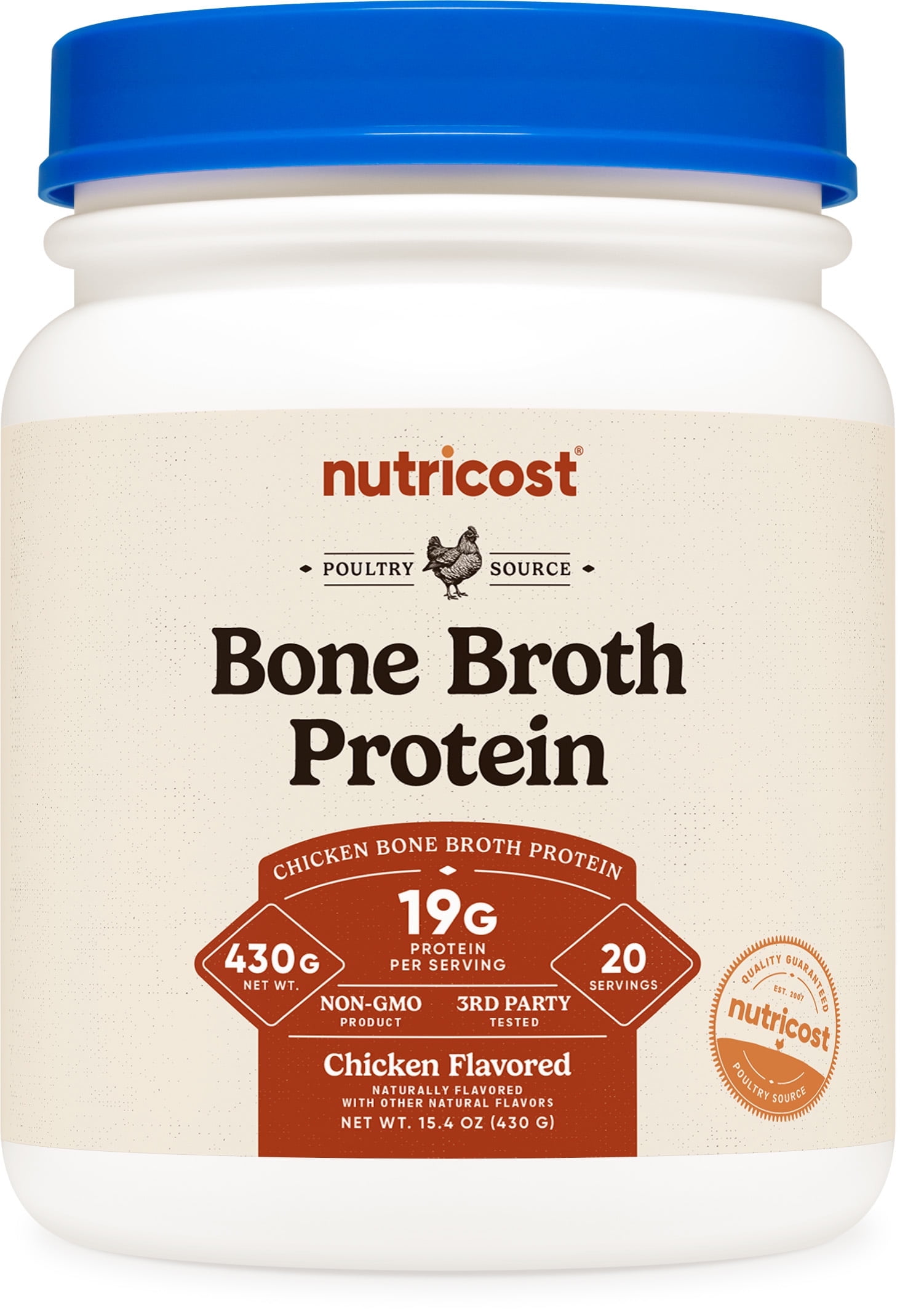 Nutricost Chicken Bone Broth Protein (Chicken Flavored, 20 Servings) - 20 Grams Protein Per Serving