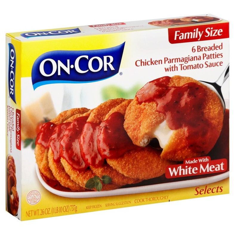 On‑Cor Breaded Chicken Parmagiana Patties with Tomato Sauce