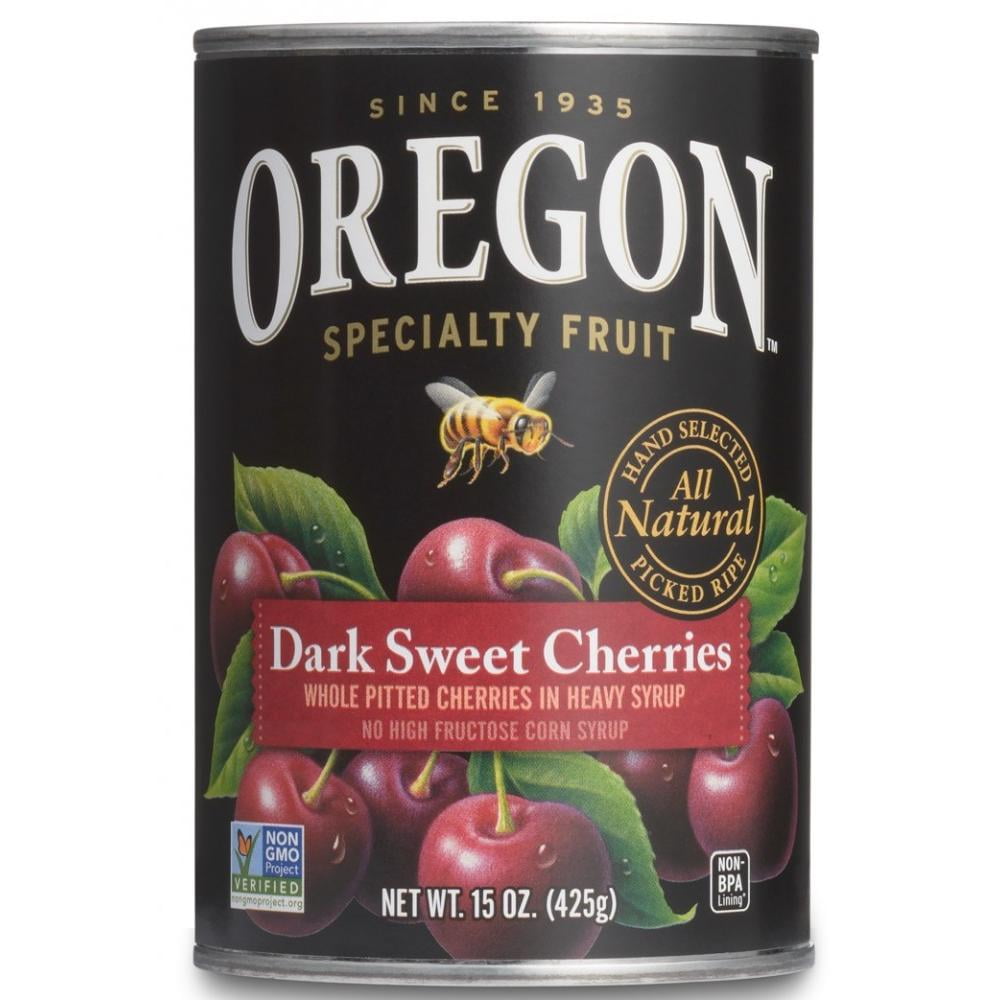 Oregon Fruit Dark Sweet Cherries in Heavy Syrup, 15 oz Can