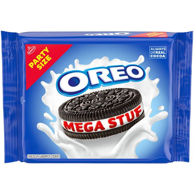 Oreo Mega Stuf Chocolate Sandwich Cookies, Party Size 25.35 oz