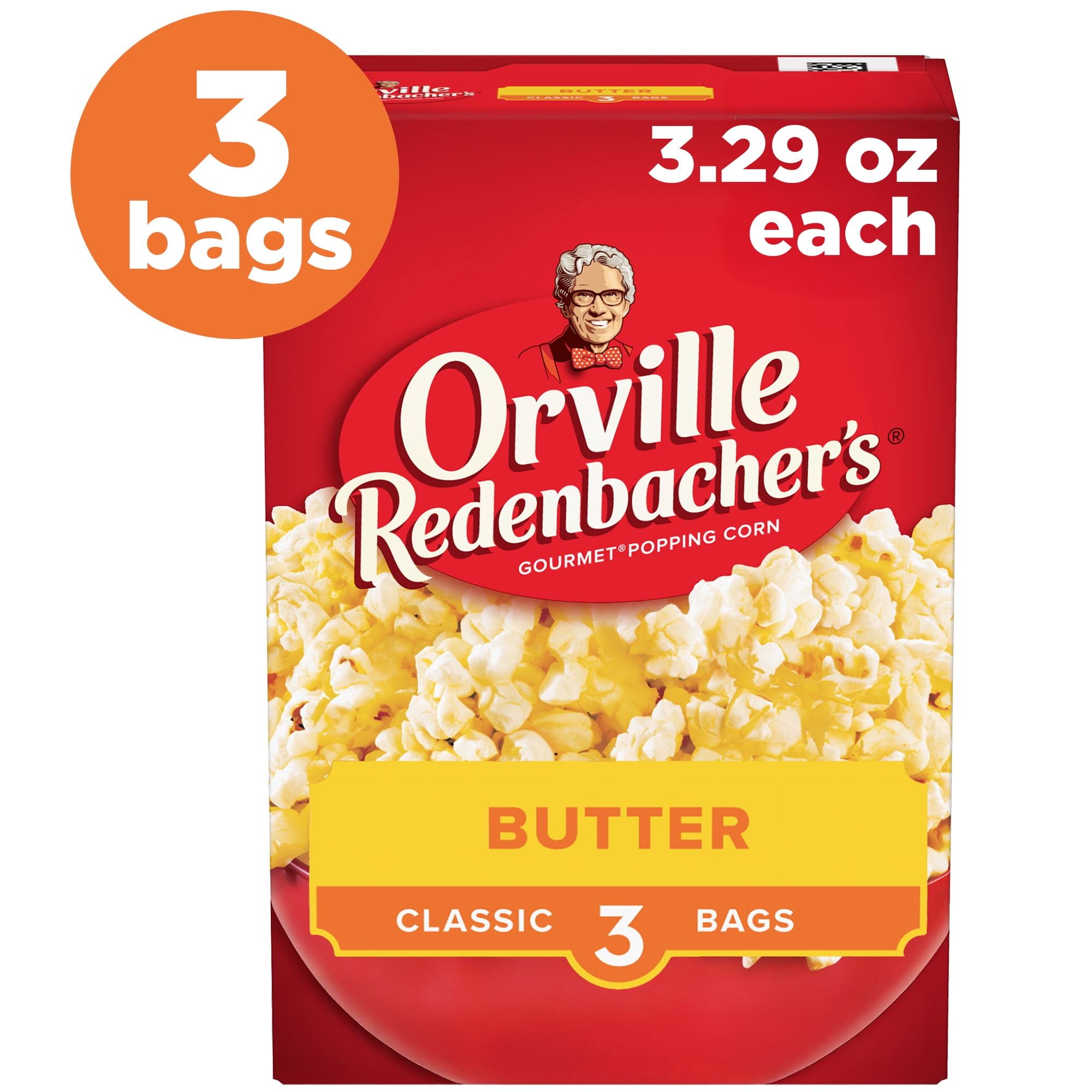 Orville Redenbachers Butter Popcorn, Microwave Popcorn, 3.3 oz., 3-Count