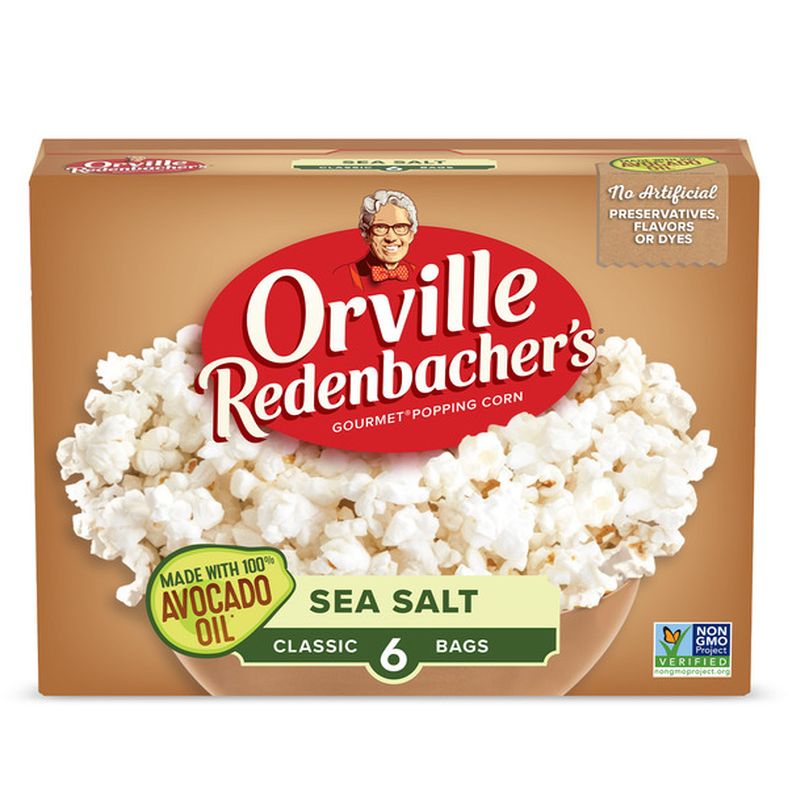 Orville Redenbacher's Classic Sea Salt Popcorn With Avocado Oil, Microwave Popcorn