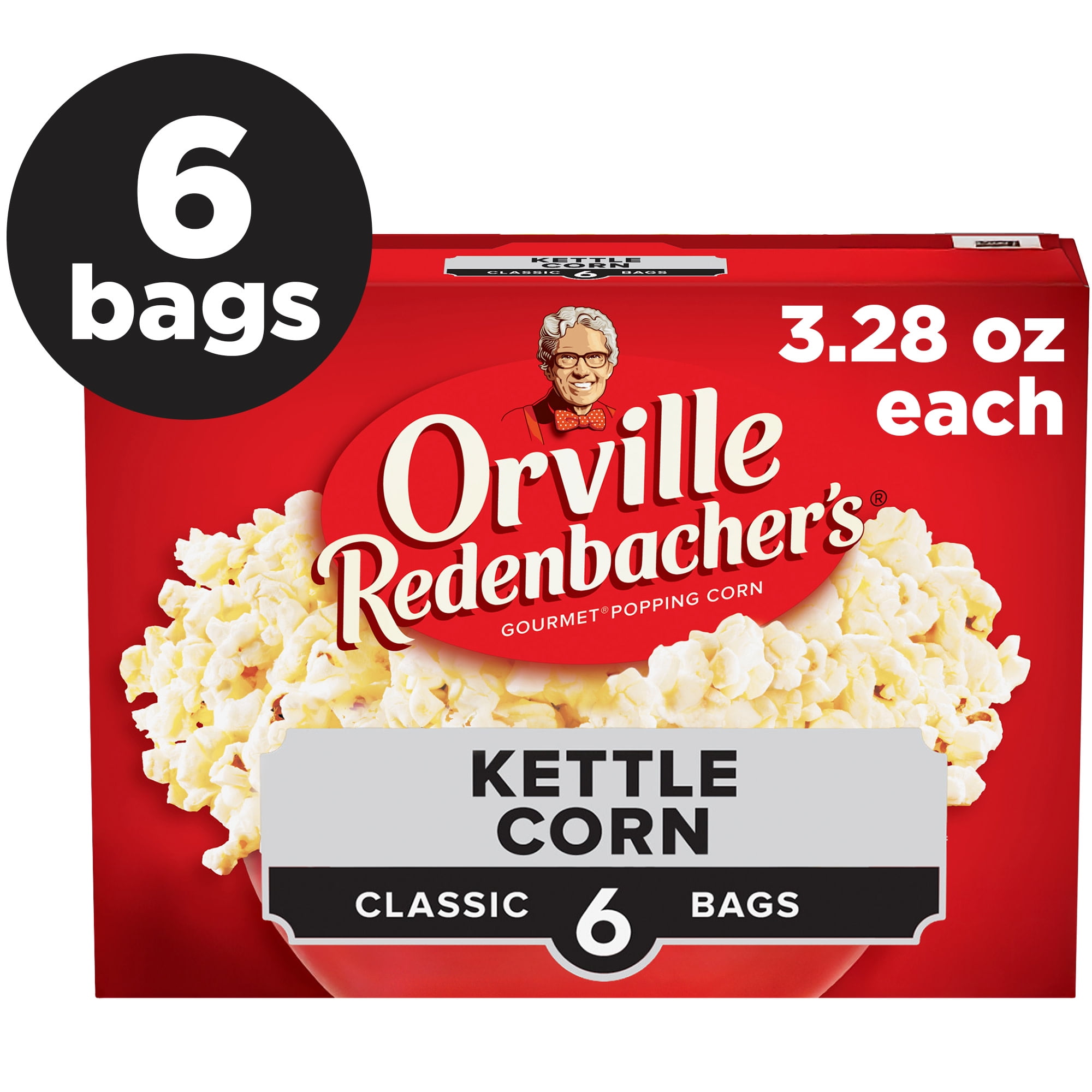 Orville Redenbachers Microwave Popcorn, Kettle Corn, 3.3 oz., 6-Count