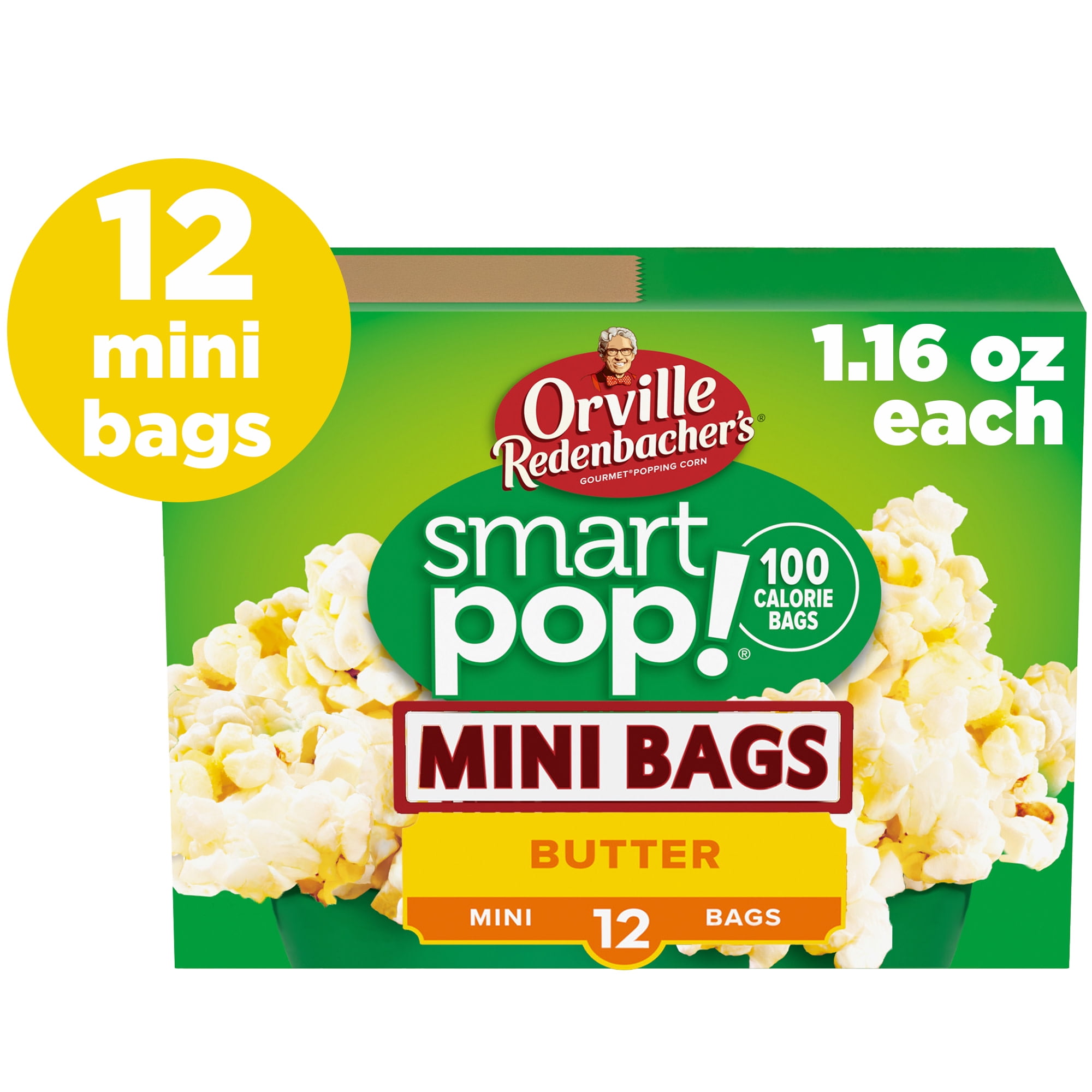 Orville Redenbachers Microwave Popcorn, SmartPop! Butter Flavor, 1.6 oz., 12-Count