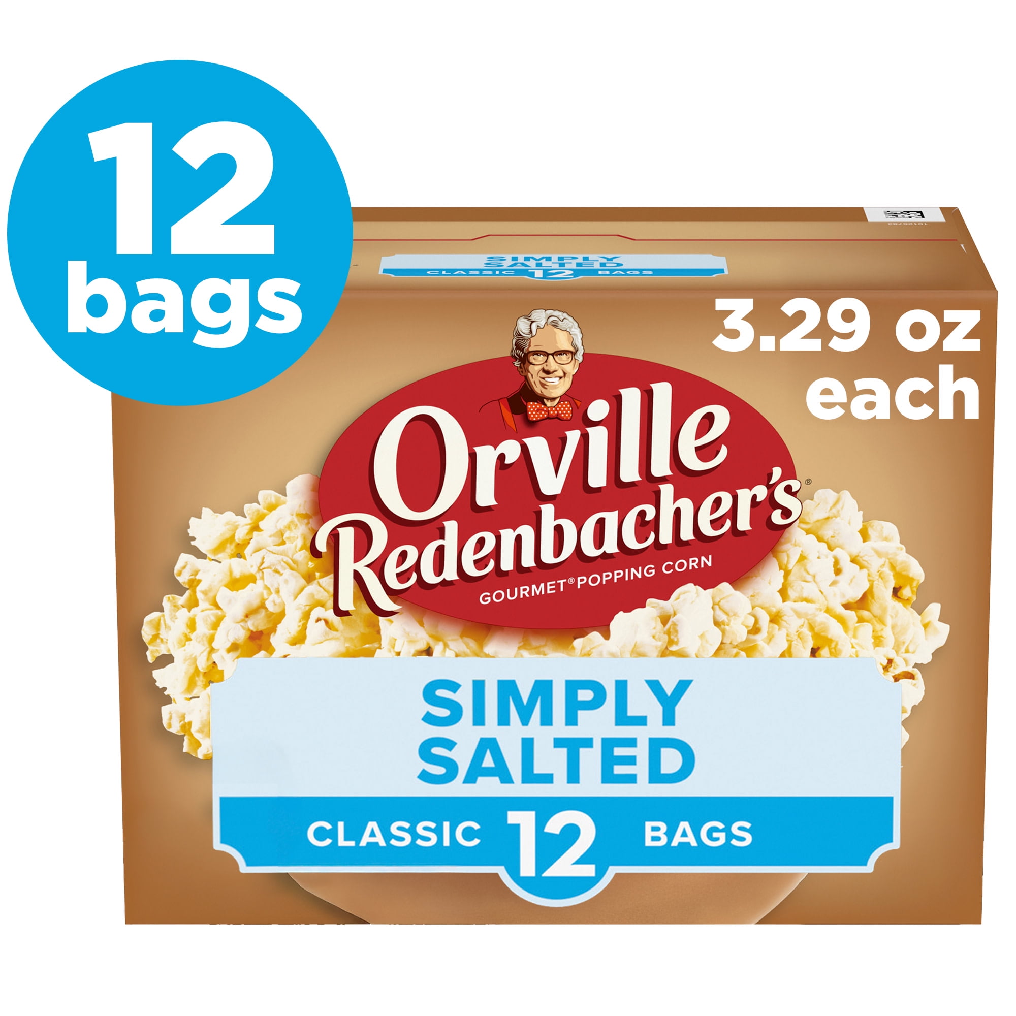 Orville Redenbachers Microwave Popcorn Value Size, Naturals Simply Salted Flavor Popcorn, 3.29 oz., 12-Count