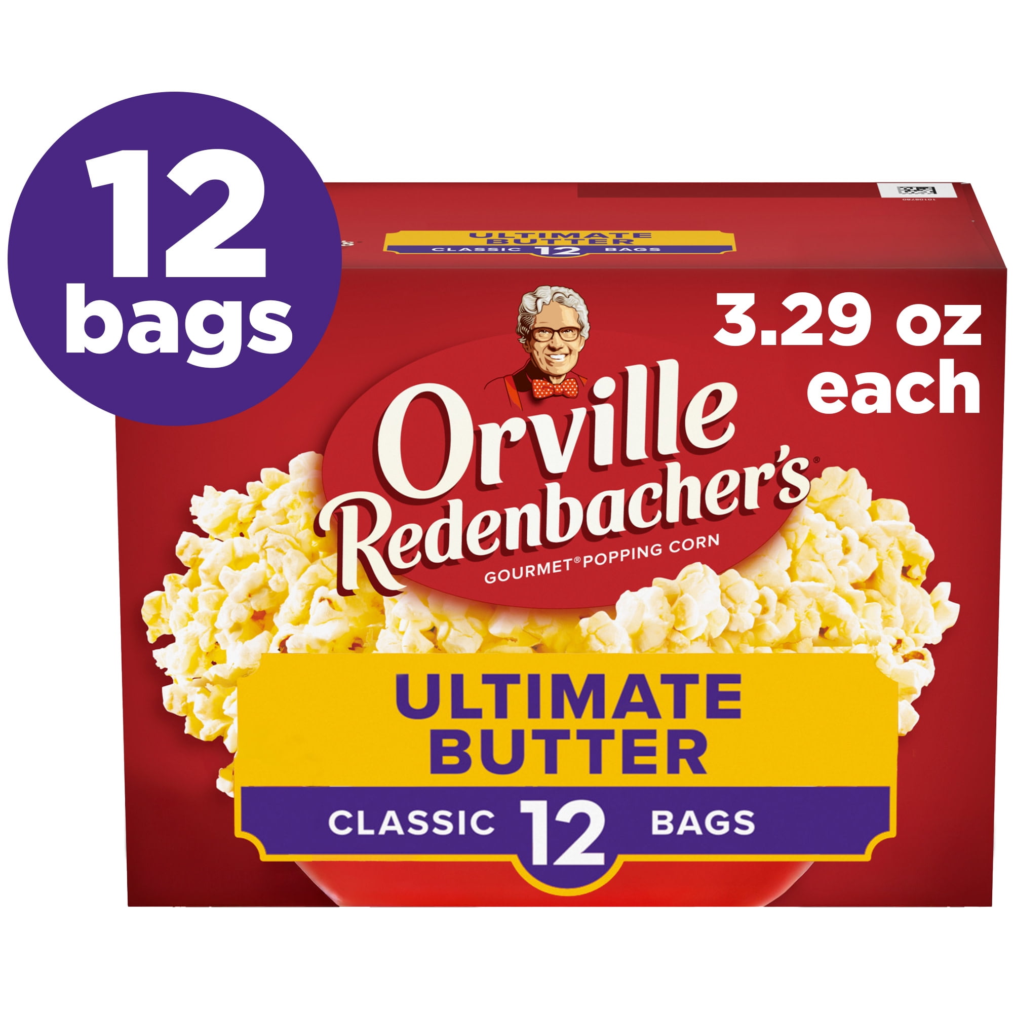 Orville Redenbachers Microwave Popcorn Value Size, Ultimate Butter Flavor, 3.29 oz., 12-Count