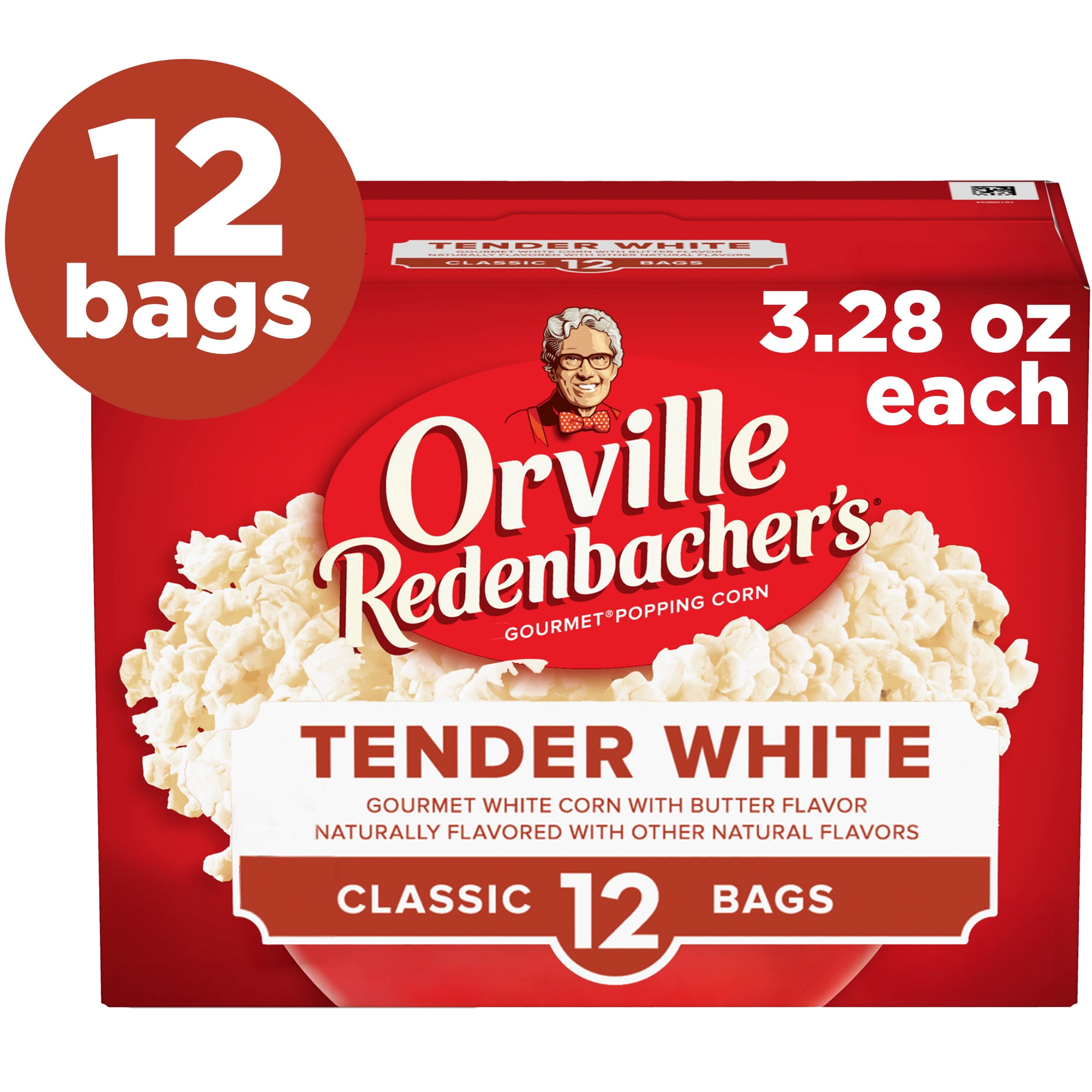 Orville Redenbachers Microwave Popcorn Value Size, White Corn, 3.28 oz., 12-Count