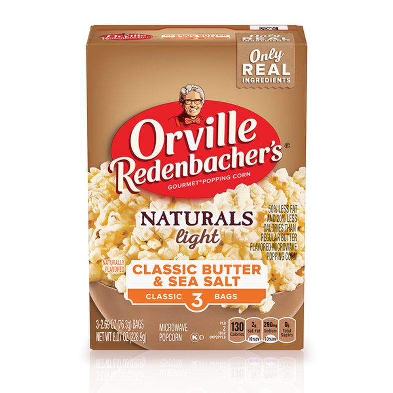 Orville Redenbacher's Naturals Light Classic Butter and Sea Salt Microwave Popcorn, Microwave Popcorn